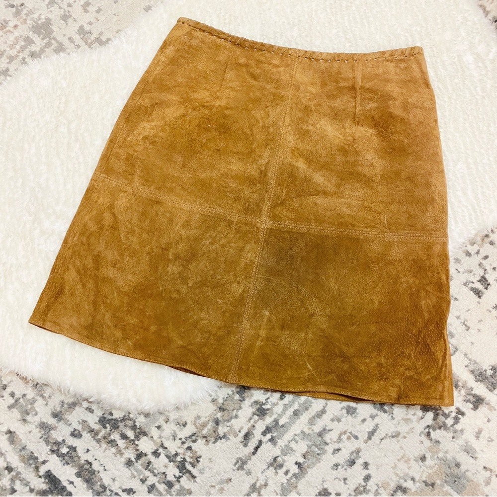Zara Basic Tan Leather Skirt